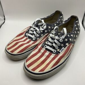 Vans American Flag Stars Stripes Van Doren Shoe Canvas USA M 10.5 / W 12